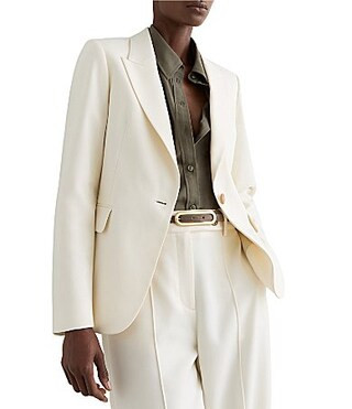 Reiss Malin single-breasted tailored blazer in cream