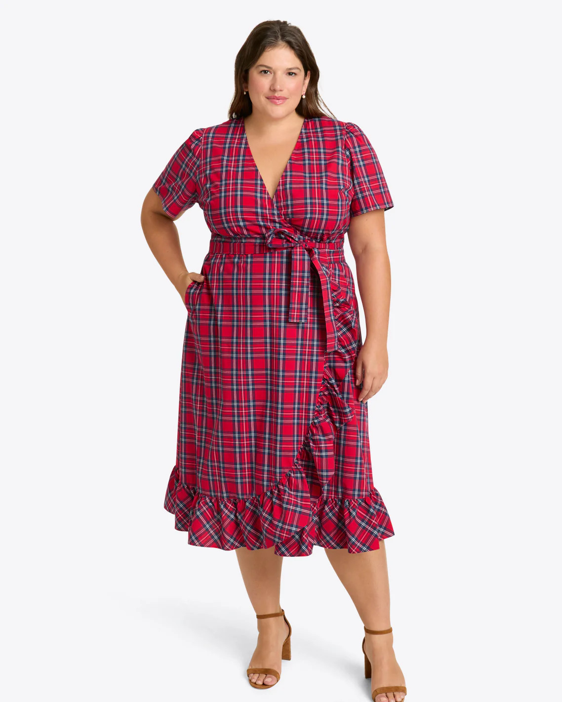 Reba Midi Wrap Dress in Angie Plaid | Draper James (US)