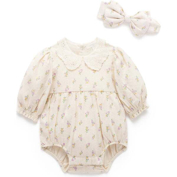 Gathered Bodysuit & Headband Primrose Print | Maisonette