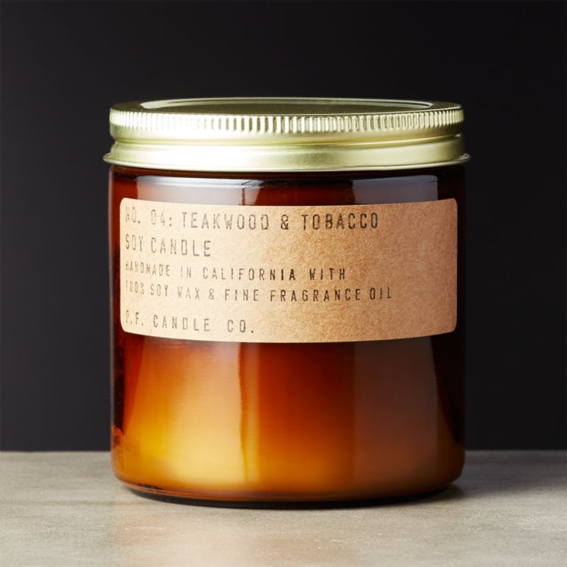 P.F. Candle Co. Teakwood and Tobacco Soy Candle 12.5 oz + Reviews | CB2 | CB2