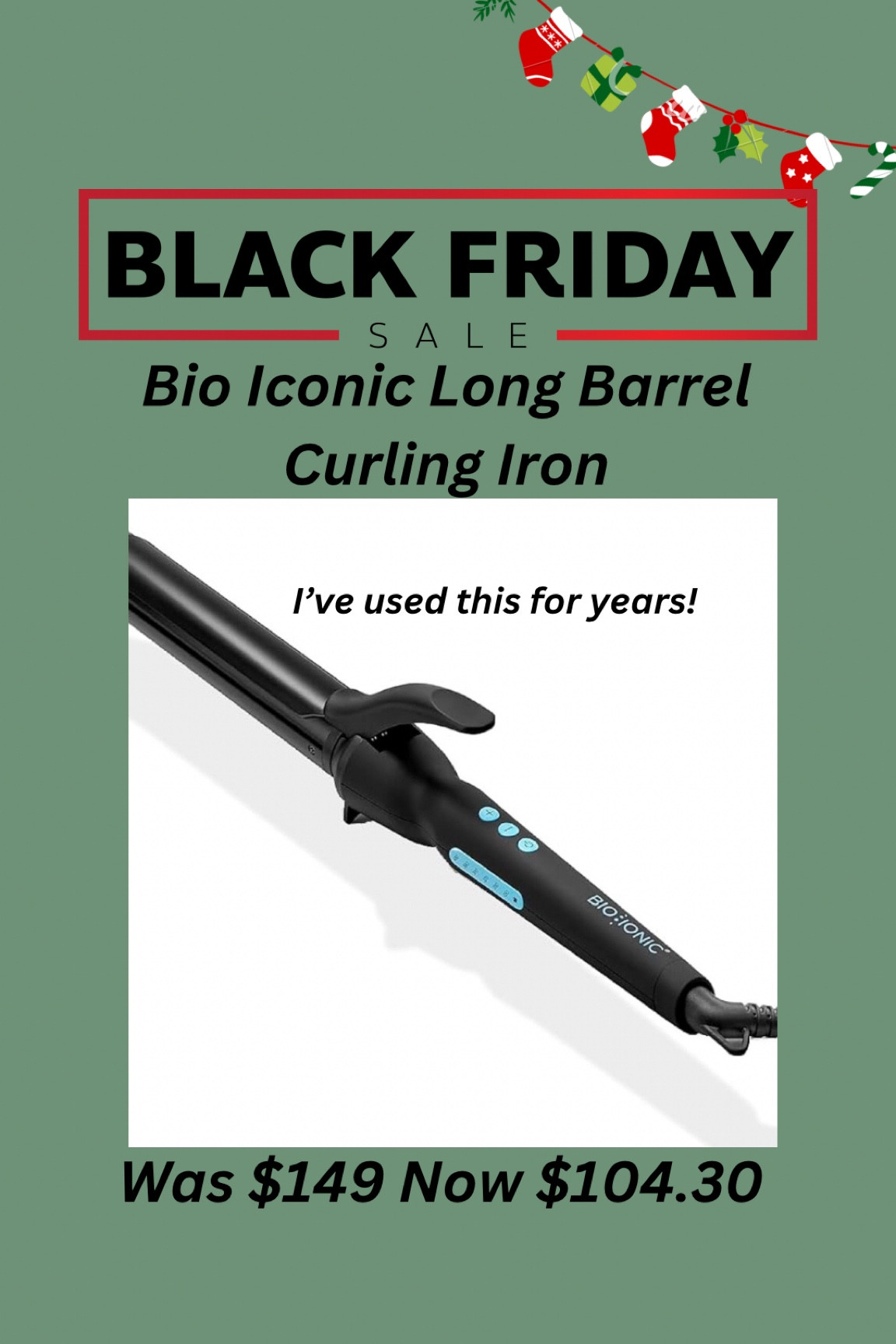 My exact curling iron. Sale applies to other sizes as well. 

Christmas shopping, Amazon sale, Black Friday, Amazon, Christmas gift 

#LTKStyleTip #LTKHoliday #LTKBeauty