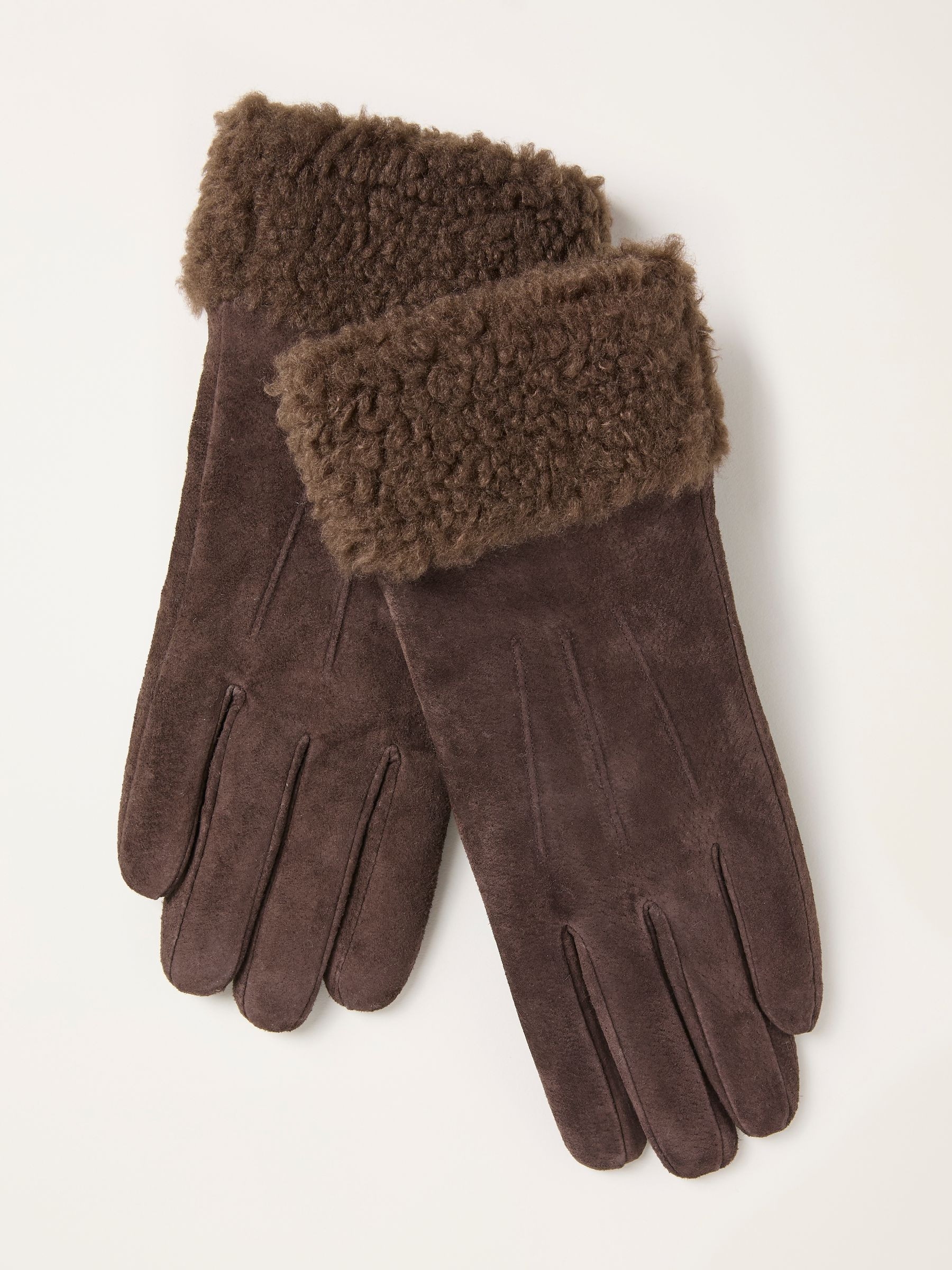 Chocolate Brown Suede Gloves | FatFace | Fat Face
