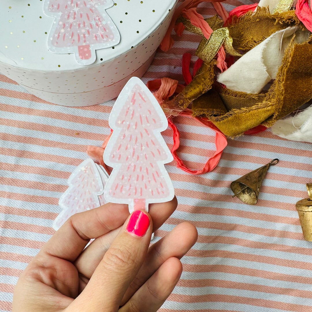 Holographic Christmas Tree Gift Tag, Holographic Christmas Gift Tags, Holiday Party Favor Tags, H... | Etsy (US)