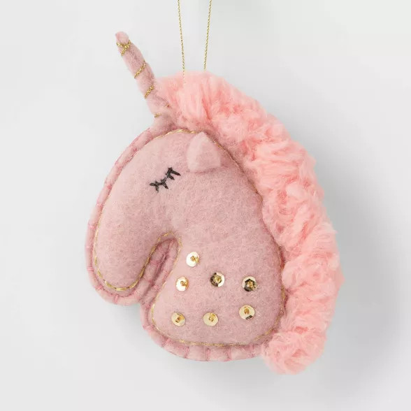 Felt Unicorn Christmas Tree Ornament Pink - Wondershop™ | Target