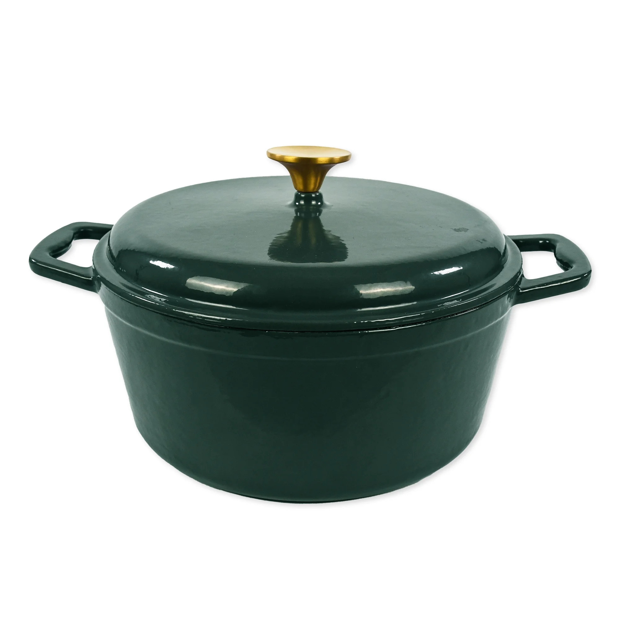 Mainstays Enameled Cast Iron 4.75 QT Dutch Oven with Lid, Green - Walmart.com | Walmart (US)