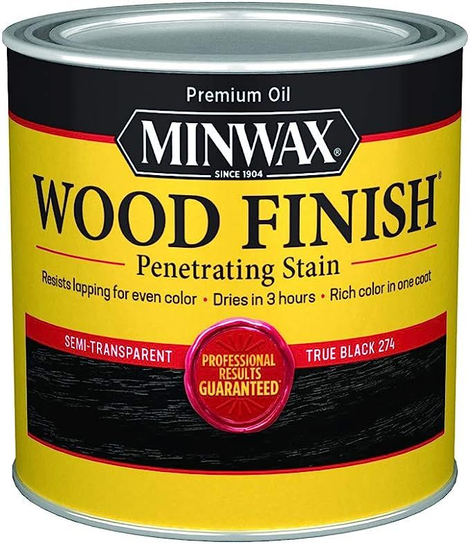 Minwax Wood Finish 227644444, True Black Stain, Half Pint | Amazon (US)