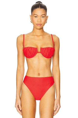Rosa Devin Bikini Top in Cherry | Revolve Clothing (Global)