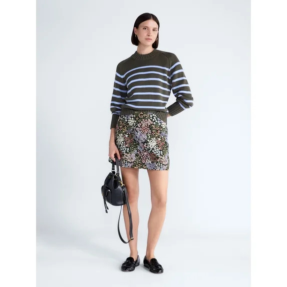 Free Assembly Women's Cropped Mock Neck Cotton Sweater, Midweight, Sizes XS-XXL | Walmart (US)