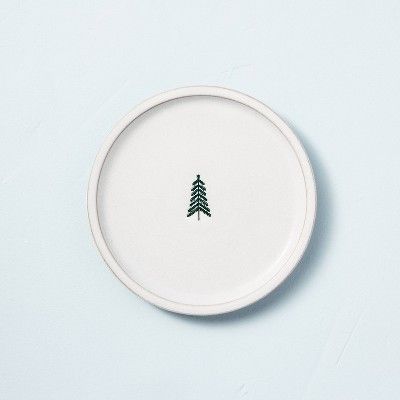 6.4" Winter Tree Stoneware Appetizer Plate Green/Cream - Hearth & Hand™ with Magnolia | Target