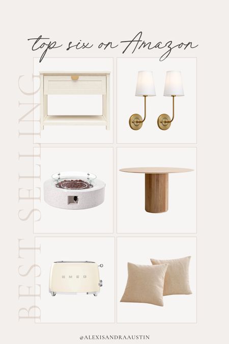 This week’s top six best selling items on Amazon!

Home finds, best sellers, found it on Amazon, spring refresh, furniture favorites, outdoor firepit, fluted furniture, dining table, neutral pillow insert, Smeg, cream toaster, wall sconce, gold detail, nightstand finds, Amazon Prime, affordable finds, shop the look!

#LTKStyleTip #LTKHome #LTKSeasonal