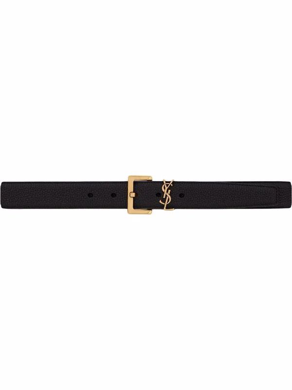 monogram-logo wide leather belt | Farfetch Global