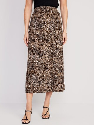 High-Waisted Smocked Crepe Maxi Skirt for Women | Old Navy (US)