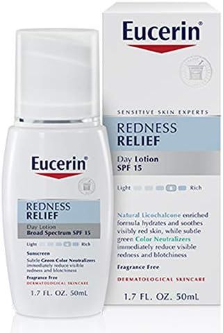 Eucerin Redness Relief Day Lotion - Broad Spectrum SPF 15 - Neutralizes Redness and Protects Skin... | Amazon (US)