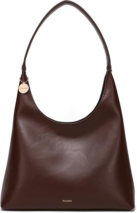 Slouchy Shoulder Bag, Vegan Leather Hobo Bags for Women, Tote Purses | Amazon (US)