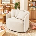 Beautiful by Drew Barrymore Drew Swivel Accent Chair, Cream Boucle | Walmart (US)