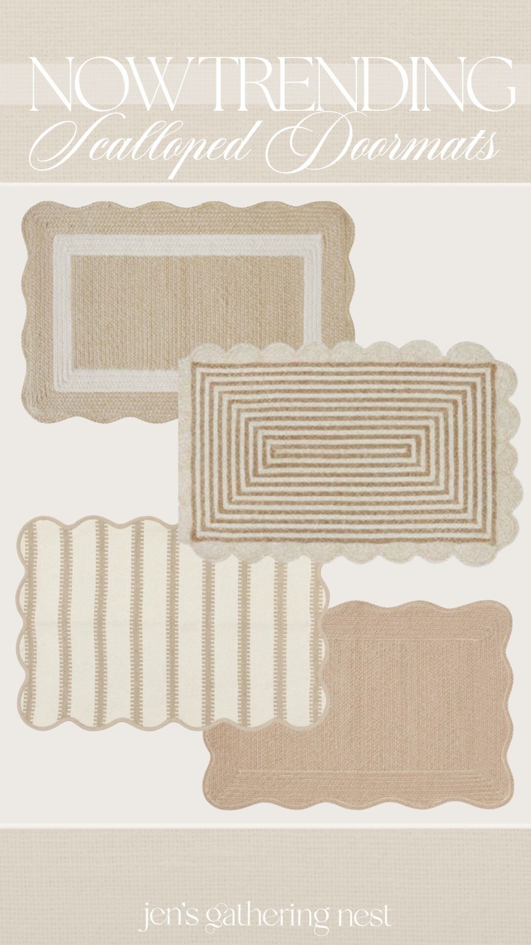 Now trending 🤍 scalloped doormats and scatter rugs 

#scatterrug #doormat #trending #homedecor #homefind #patiorug #porchrug #juterug #springdoormat #summerdoormat #walmart #target #lowes #outdoordecor

#LTKHome #LTKFindsUnder50 #LTKSeasonal