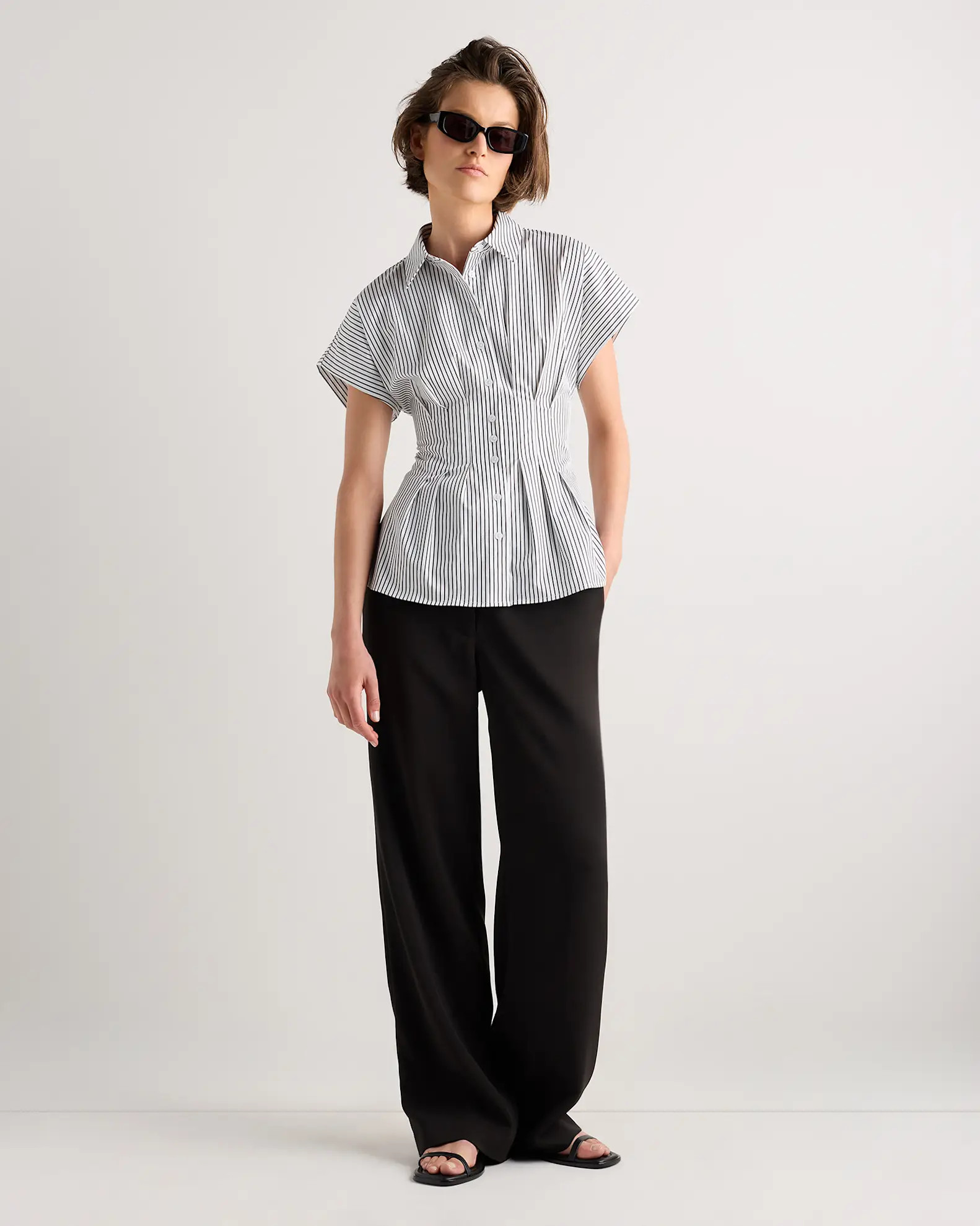 Stretch Twill Pleated Short Sleeve Shirt | Quince