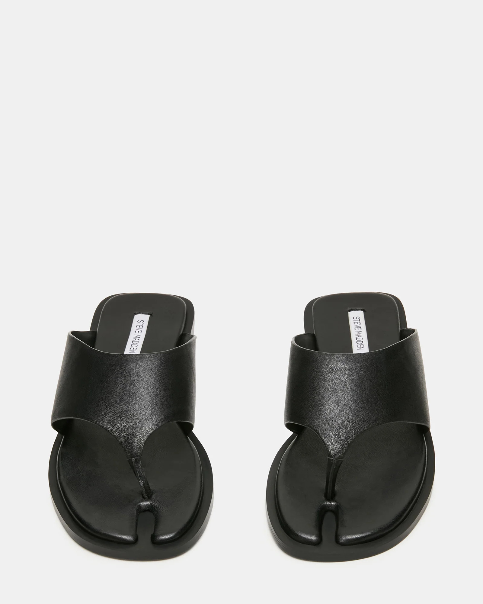 ILLIA Black Leather Tabi-Inspired Thong Women's Sandal | Steve Madden (US)