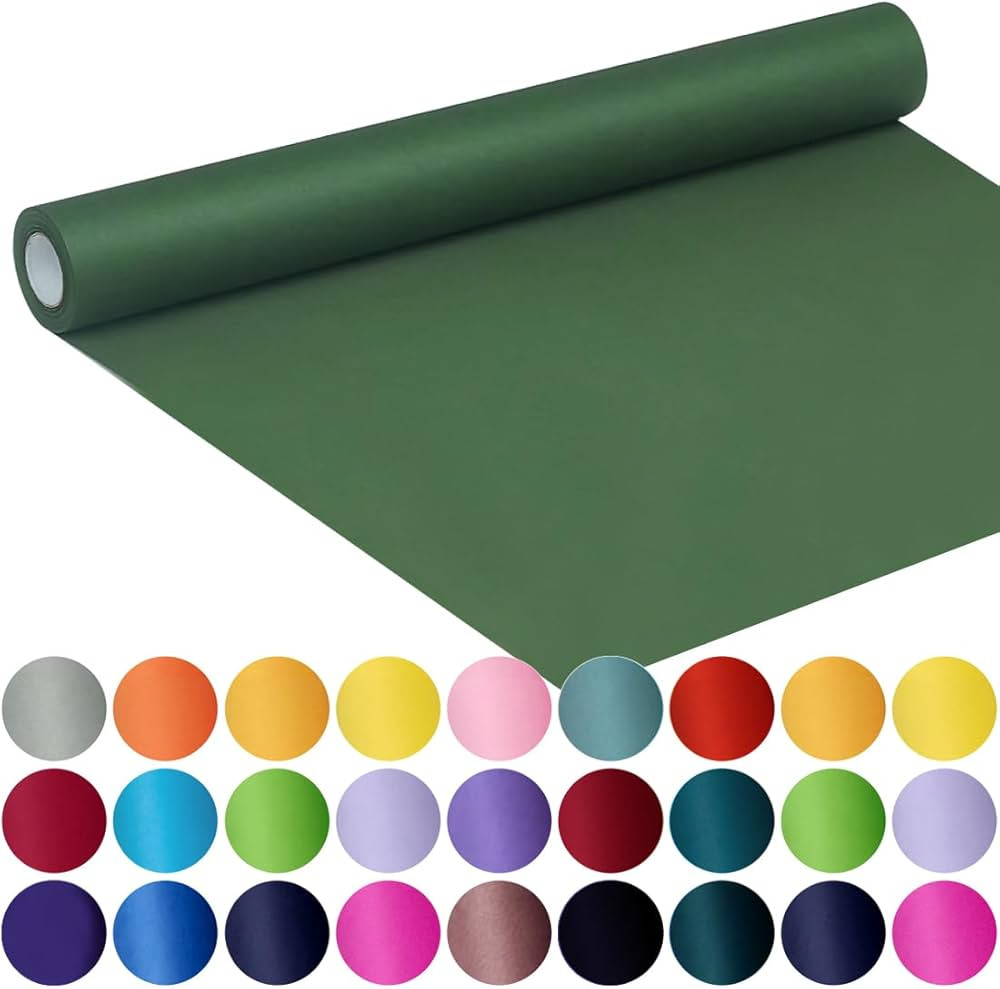 SMART&CASUAL 17.8" x 760" (63') Dark Green Kraft Craft Paper Roll for Gift Wrapping Bulletin Boar... | Amazon (US)