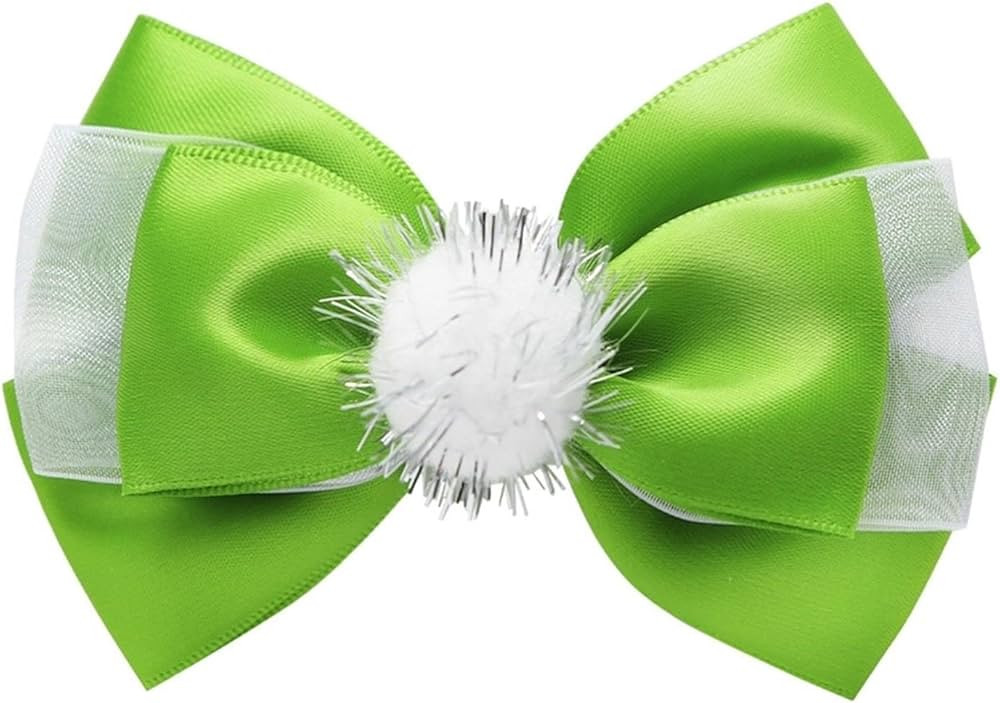 Princess Hair Bow Clips for Girls Women 5 Inch Fairy Hair Accessories Green | Amazon (US)