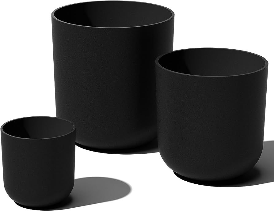 Veradek Pure Series Lima Planter 3 Pot (10in. 15 in. 20 in.) Set of 3 Cluster (Black) | Amazon (US)