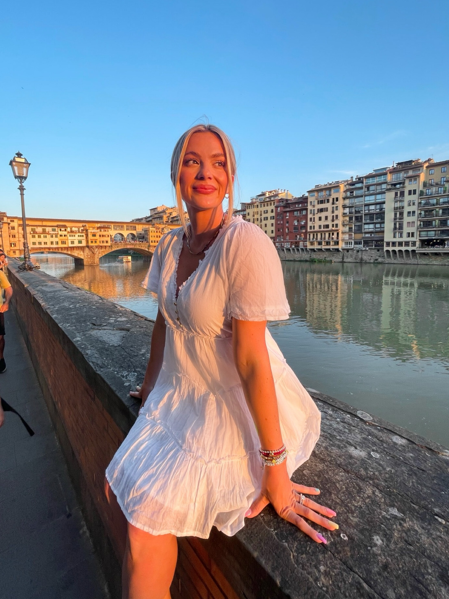 Easy to throw on elevated cotton fully lined white dress with gold buttons, and tiered detailing on major sale now. 50% off now from show me your mumu  great staple piece 

#LTKtravel #LTKstyletip #LTKsalealert