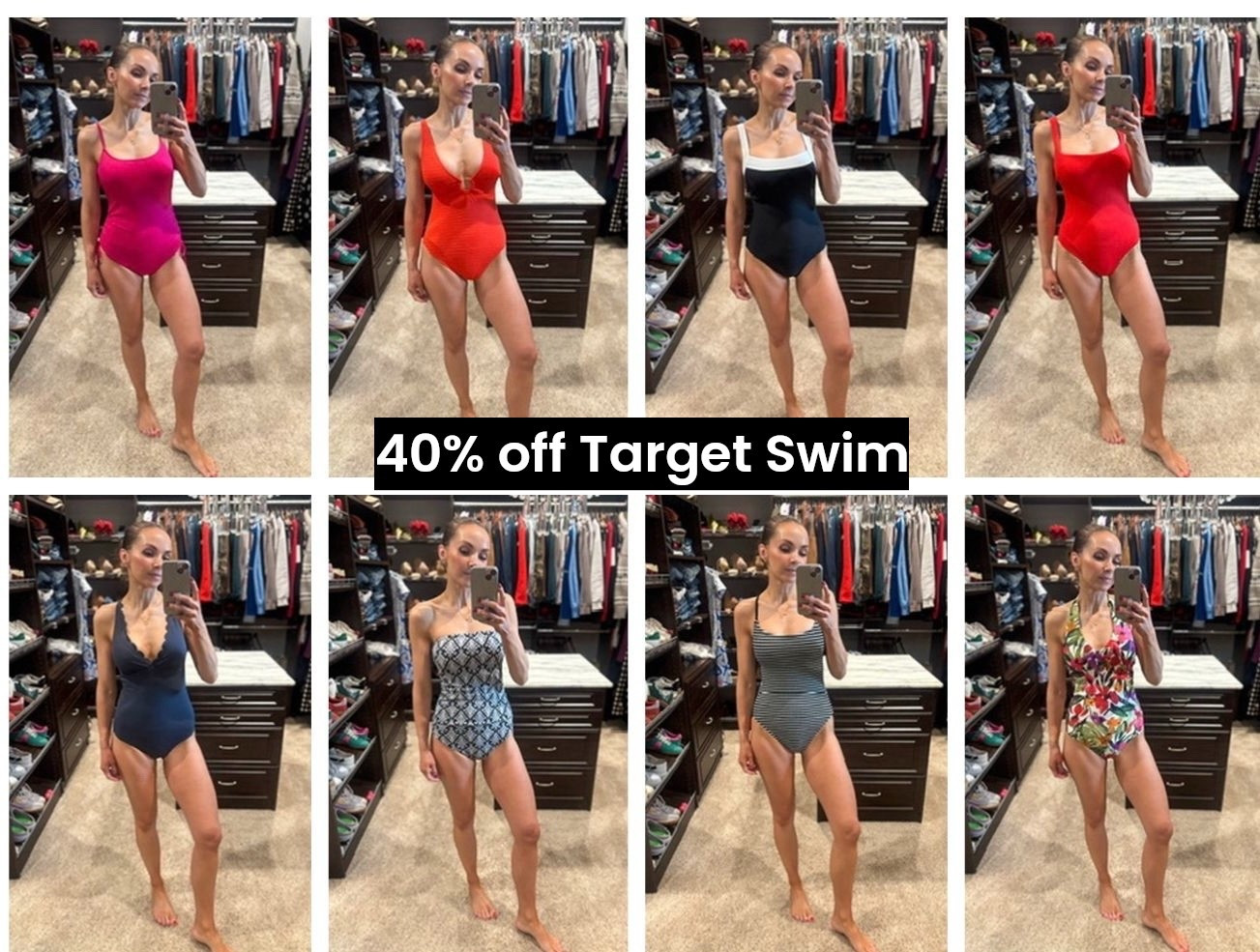  @Target 40% off swim! I am in a small in each suit! 

#LTKSwim #LTKSaleAlert
