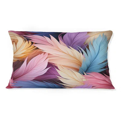 Pink And Beige Feathered Animal Elegance - Printed Throw Pillow | Wayfair North America