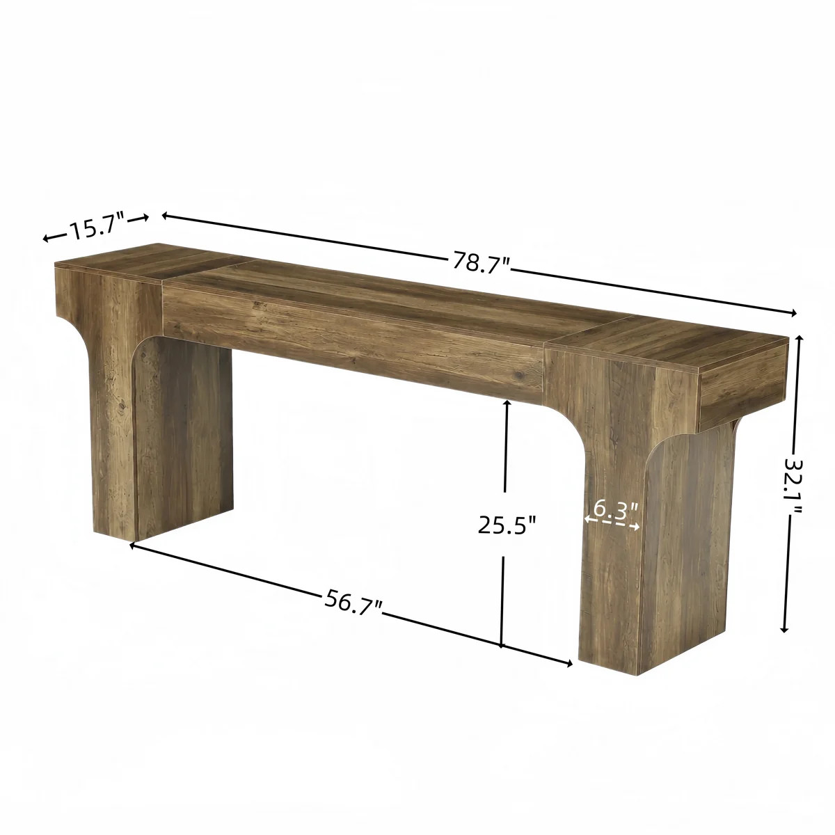 Extra Long Sofa Console Table for Entryway, 79-Inch Farmhouse Wooden Couch Table Behind Sofa | Wayfair North America