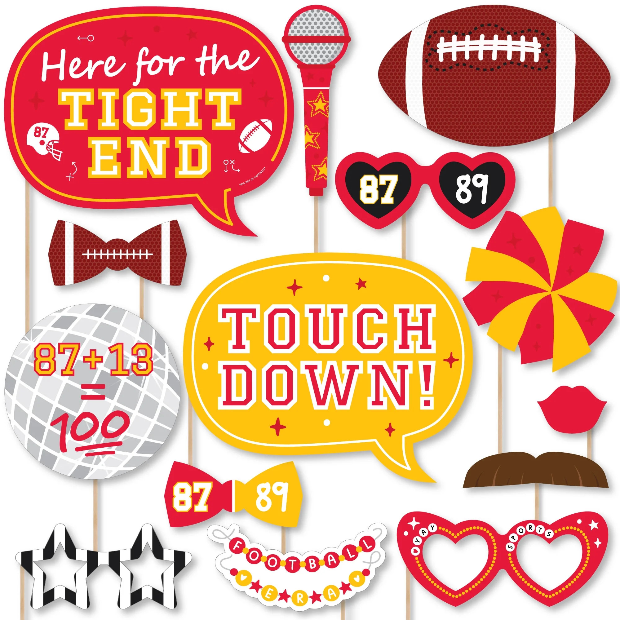 Big Dot of Happiness In My Football Era - Red and Gold Sports Party Photo Booth Props Kit - 20 Co... | Walmart (US)