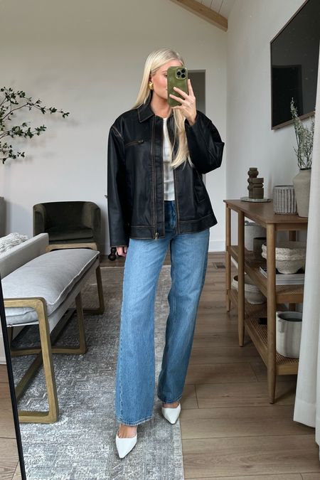 Mango Try-on! Use code: EXTRA30 for an additional 30% off your purchase. 

Wearing a size small in tank and jacket, 26 in jeans, shoes are tts! #kathleenpost #mango #getmylook

#LTKstyletip #LTKsalealert #LTKSeasonal