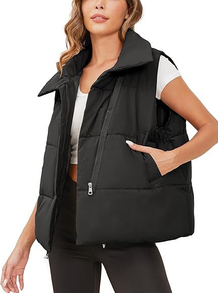 YKR Womens Puffer Vest Sleeveless Lightweight Winter Warm Padded Gilet Jacket with Pockets | Amazon (US)