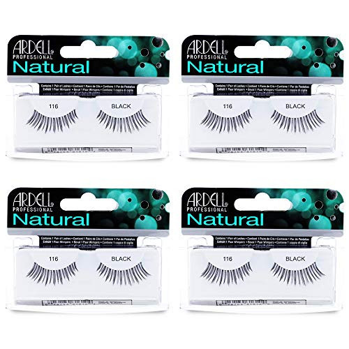 Ardell Natural Lashes False Eyelashes 116 - Black, Lightweight, Soft, & Reusable Lashes for a Natural Look, 4 Pack | Amazon (US)