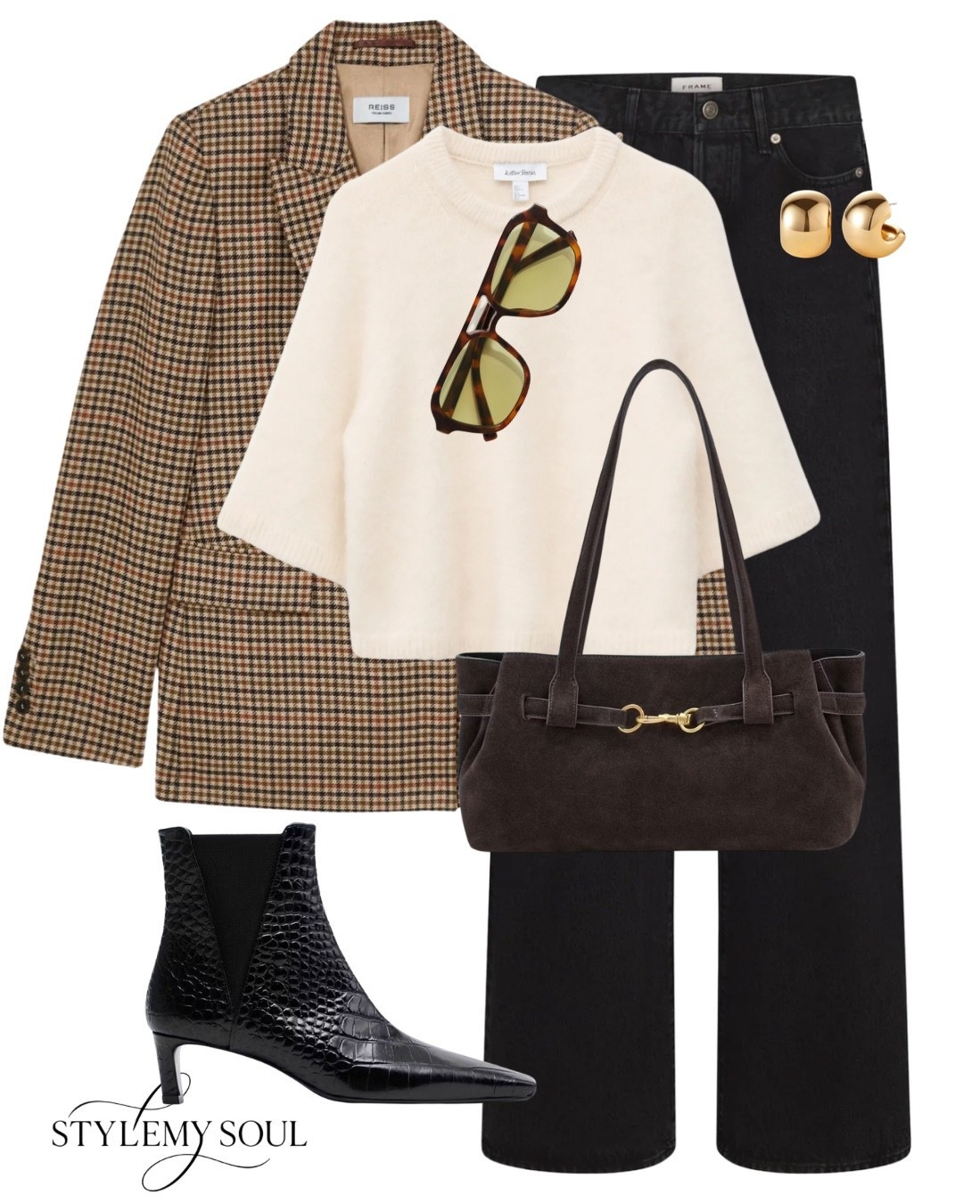 Black jeans, blazer, black boots, suede bag, chocolate bag, gold earrings

#LTKautumn #LTKworkwear #LTKstyletip