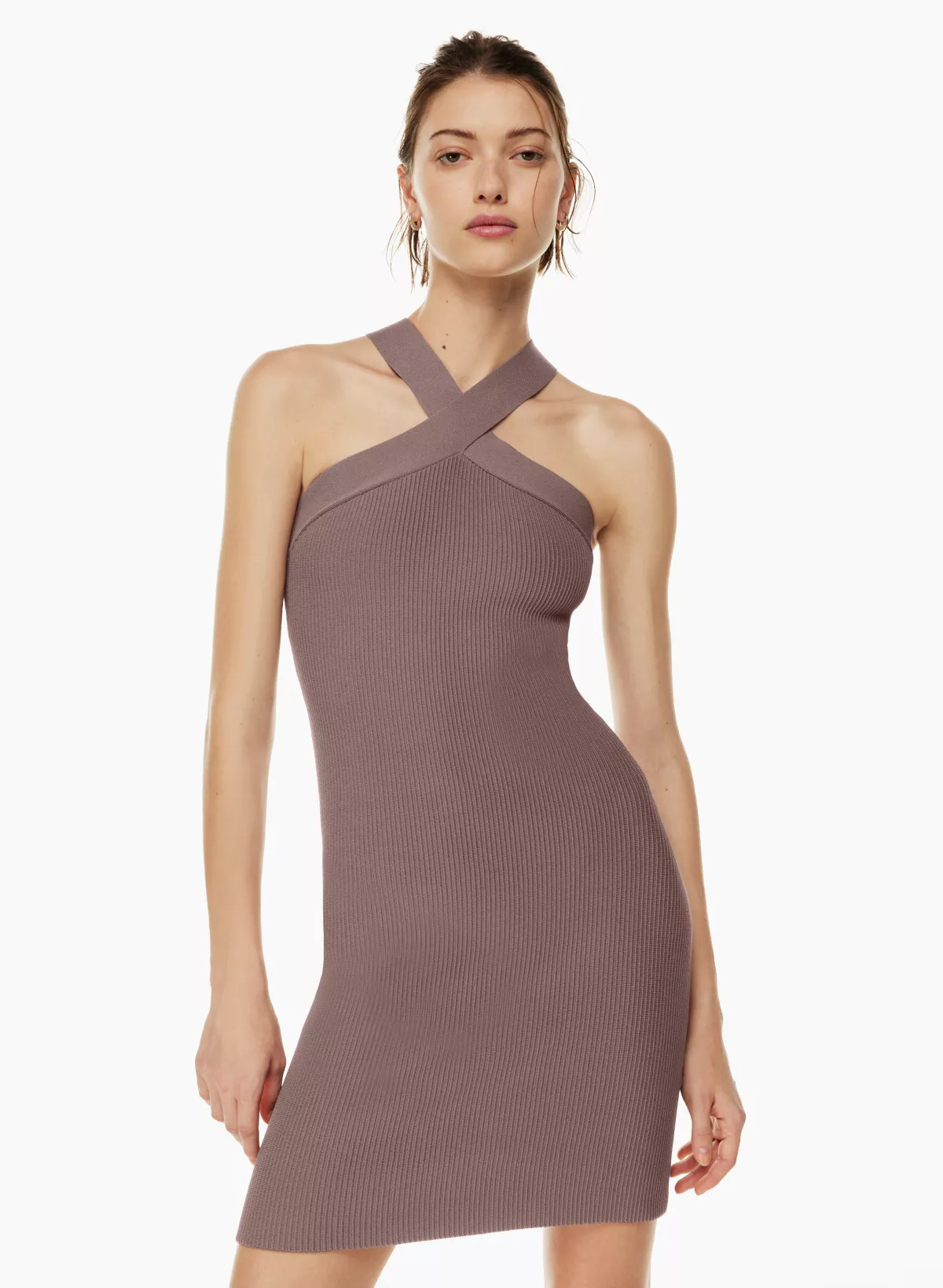 SCULPT KNIT CRISS CROSS DRESS | Aritzia