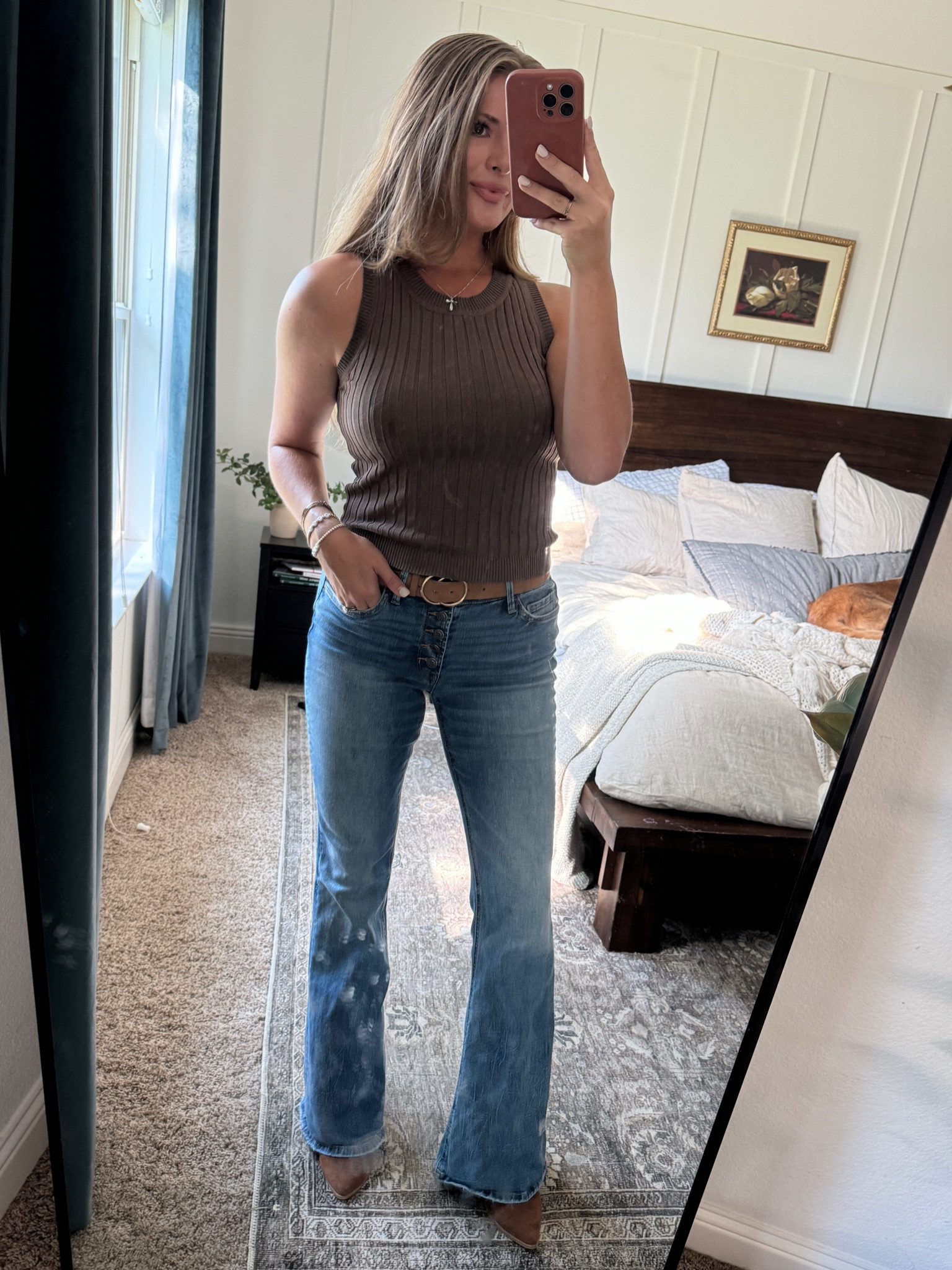 Fall ribbed tank and flare jeans 

#LTKSeasonal #LTKStyleTip