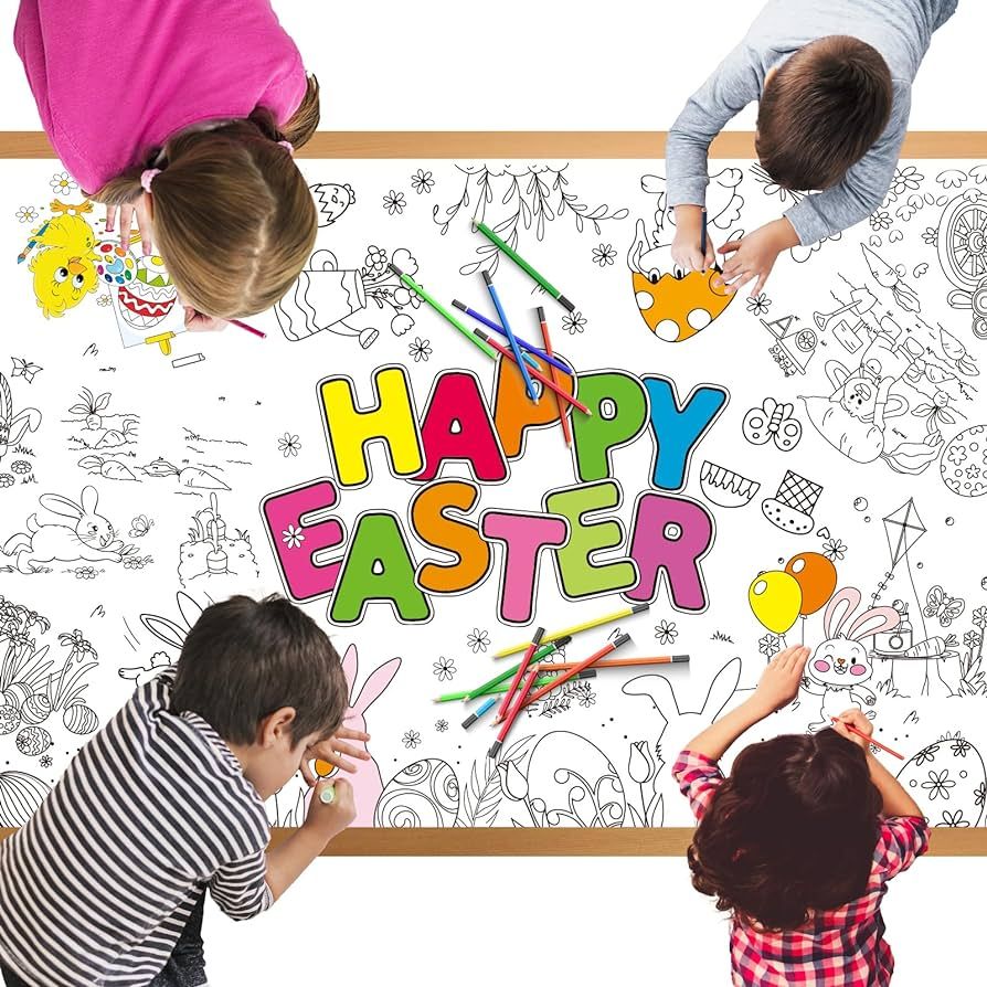 Easter Coloring Book for Kids Party: 72x30 Inch Activity Poster Crafts, Classroom Game, Spring an... | Amazon (US)