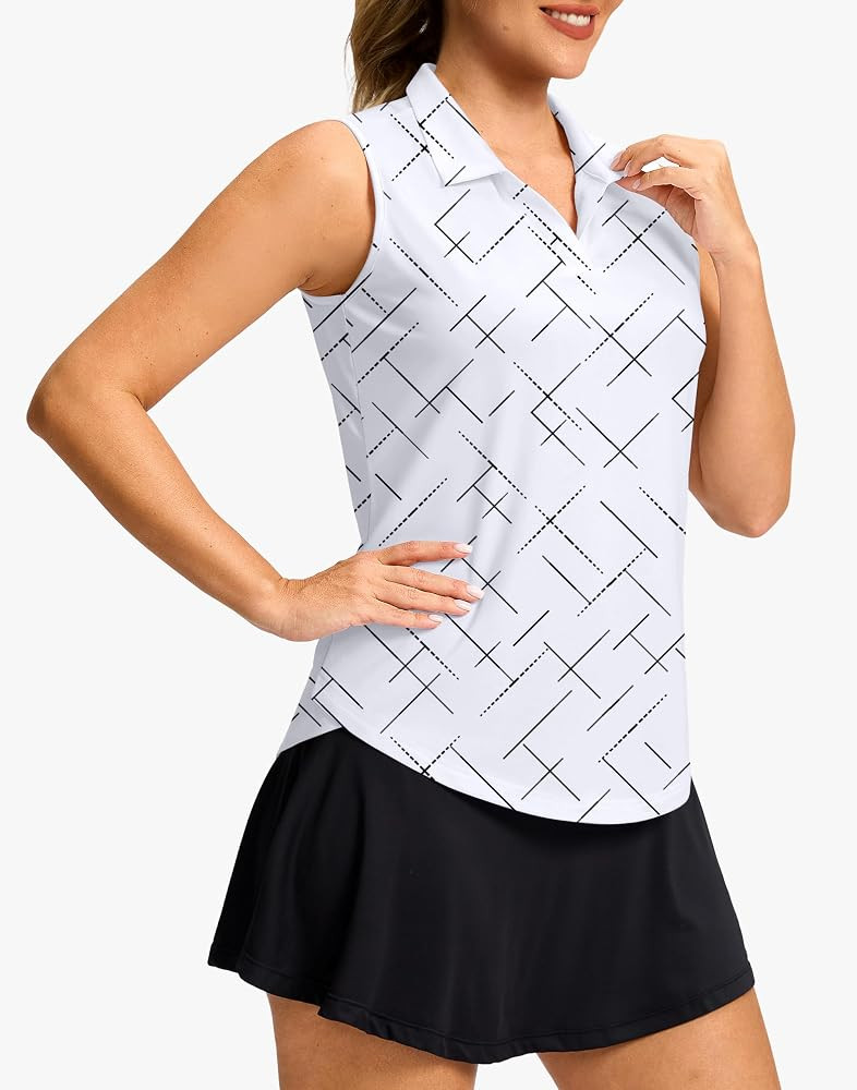 G Gradual Sleeveless Golf Shirts for Women Collared V Neck Polo | Amazon (US)