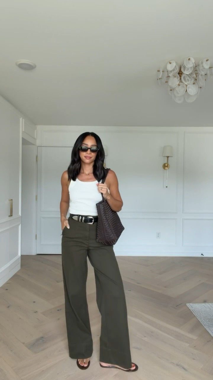 Woven tote on SALE 🖤 Use code NENAXSPANX to save 15% off your first order! The color of these pants is so perfect for transitioning into fall! Wearing size S scoopneck tank and size S Tall wide leg pants 

casual chic outfit, work from home outfit, errands outfit, work outfit, office outfit, workwear, business casual workwear, teacher outfits, madewell sale, sale alert

#LTKSeasonal #LTKSaleAlert #LTKWorkwear