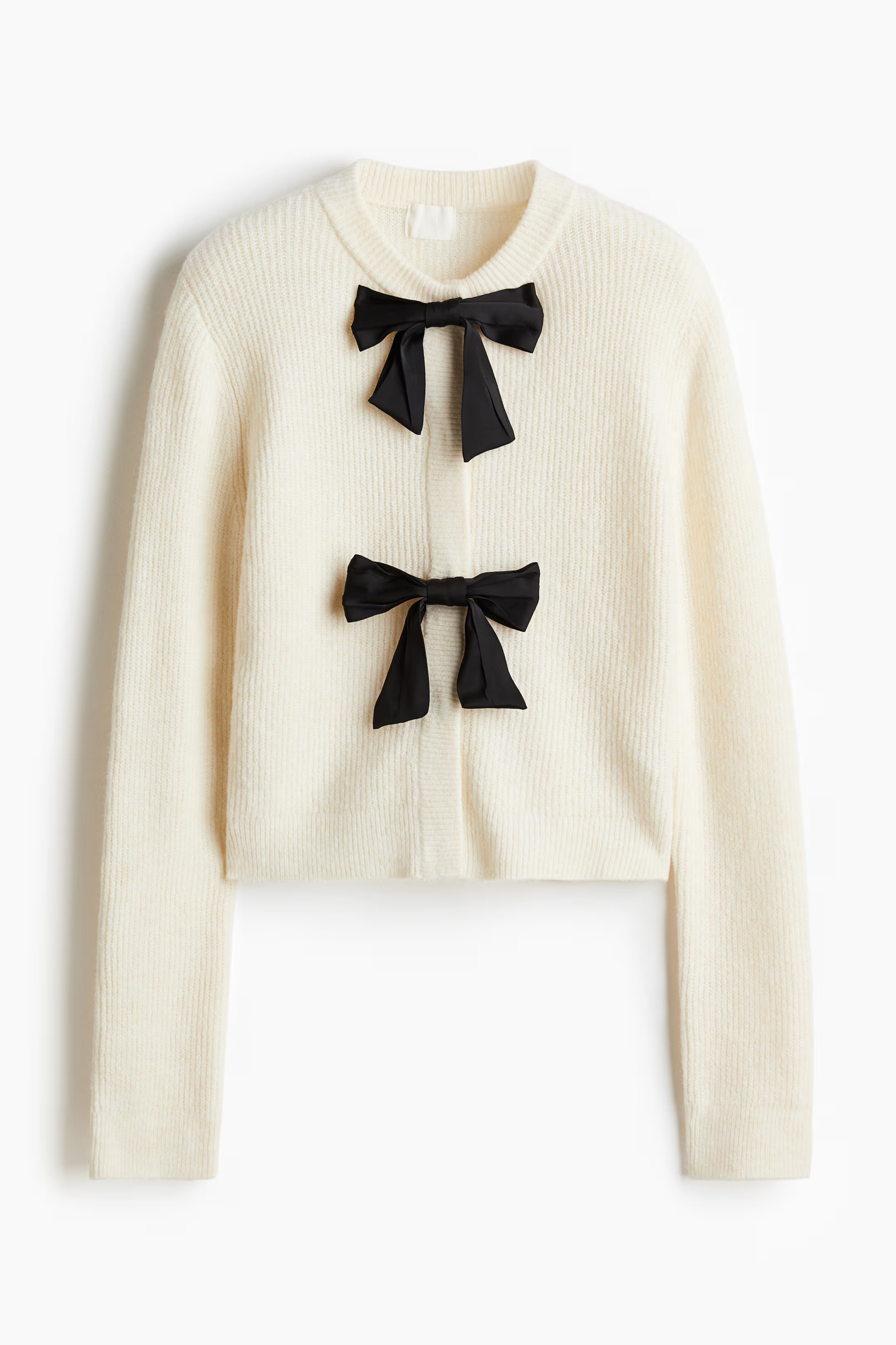 Bow-Front Rib-Knit Cardigan | H&M (US + CA)