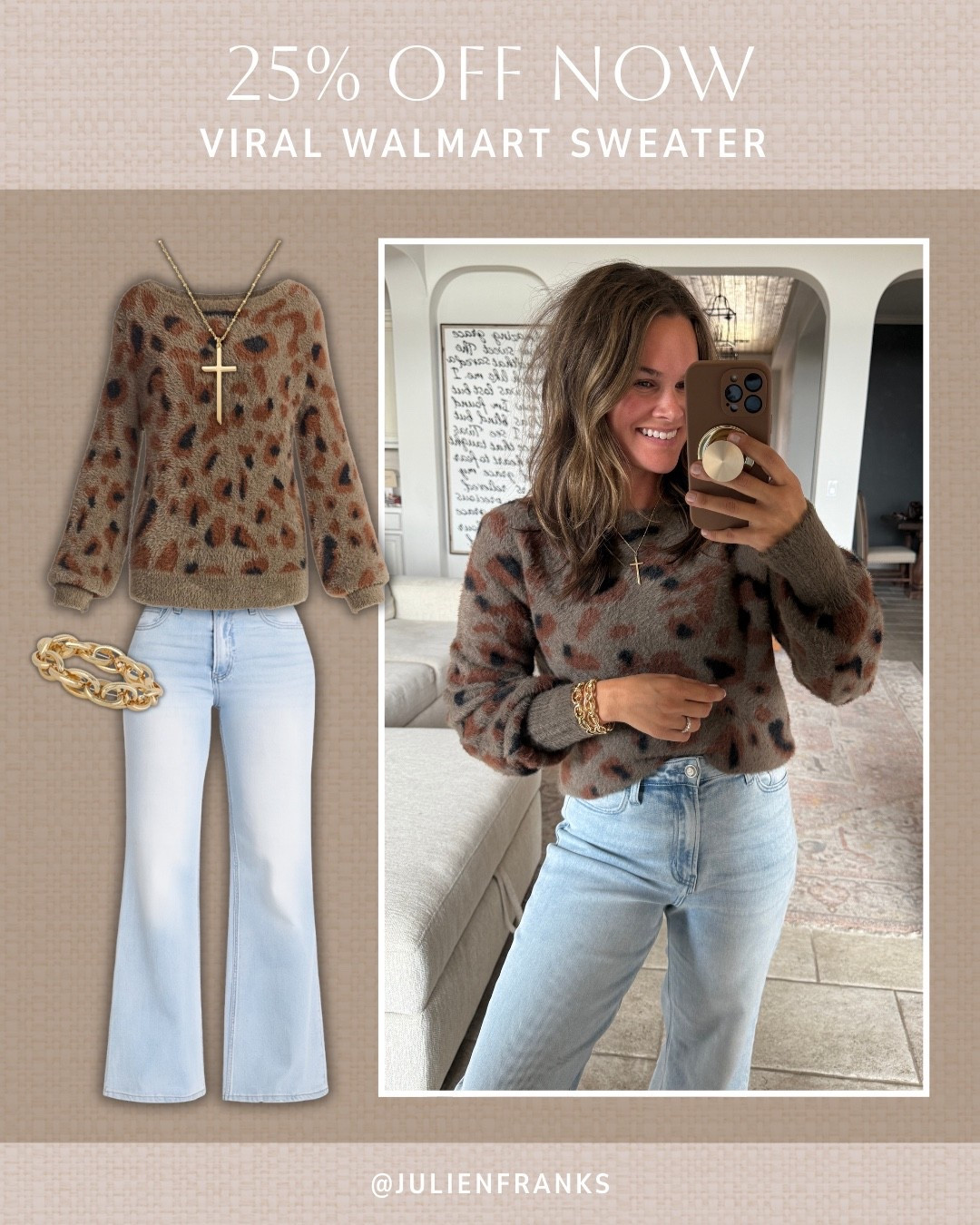 This viral leopard print sweater from Walmart is 25% off right now! 😍 I’ve been loving this sweater for winter outfits. So easy to style with jeans and everyday jewelry for a casual, put together look!

#walmartfinds #walmartsale #leopardprint #sweater #closetstaples #closetessentials #denim #amazonfinds #everydayoutfit #casualoutfit

#LTKHoliday #LTKSaleAlert #LTKFindsUnder50