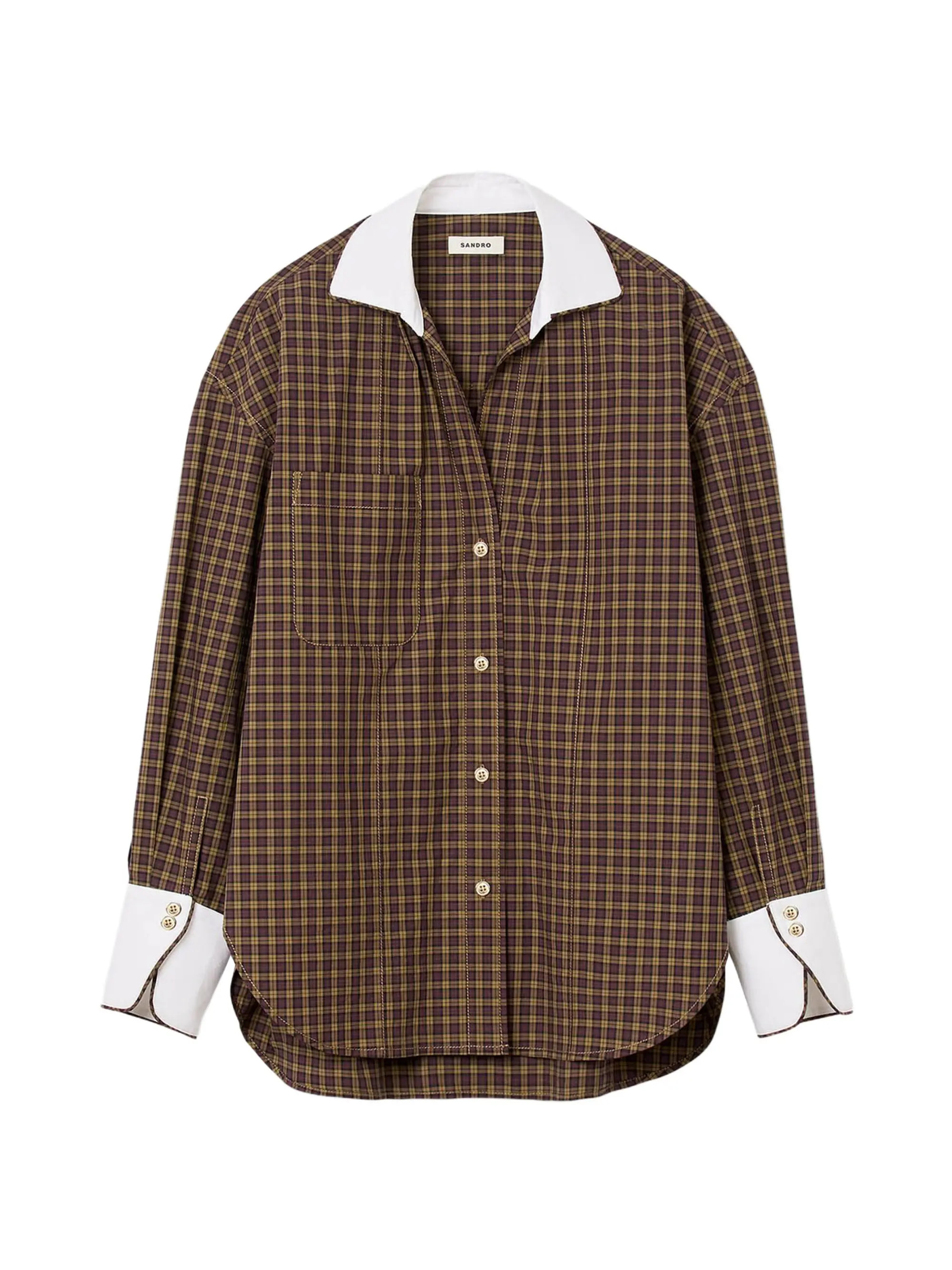 Sandro Two-Tone Check Shirt | Saks Fifth Avenue | Saks Fifth Avenue