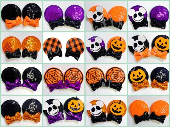 Halloween Minnie Ears, Minnie mouse ears hair clips, Halloween,  Minnie ears hair clip, Minnie Mo... | Etsy (US)