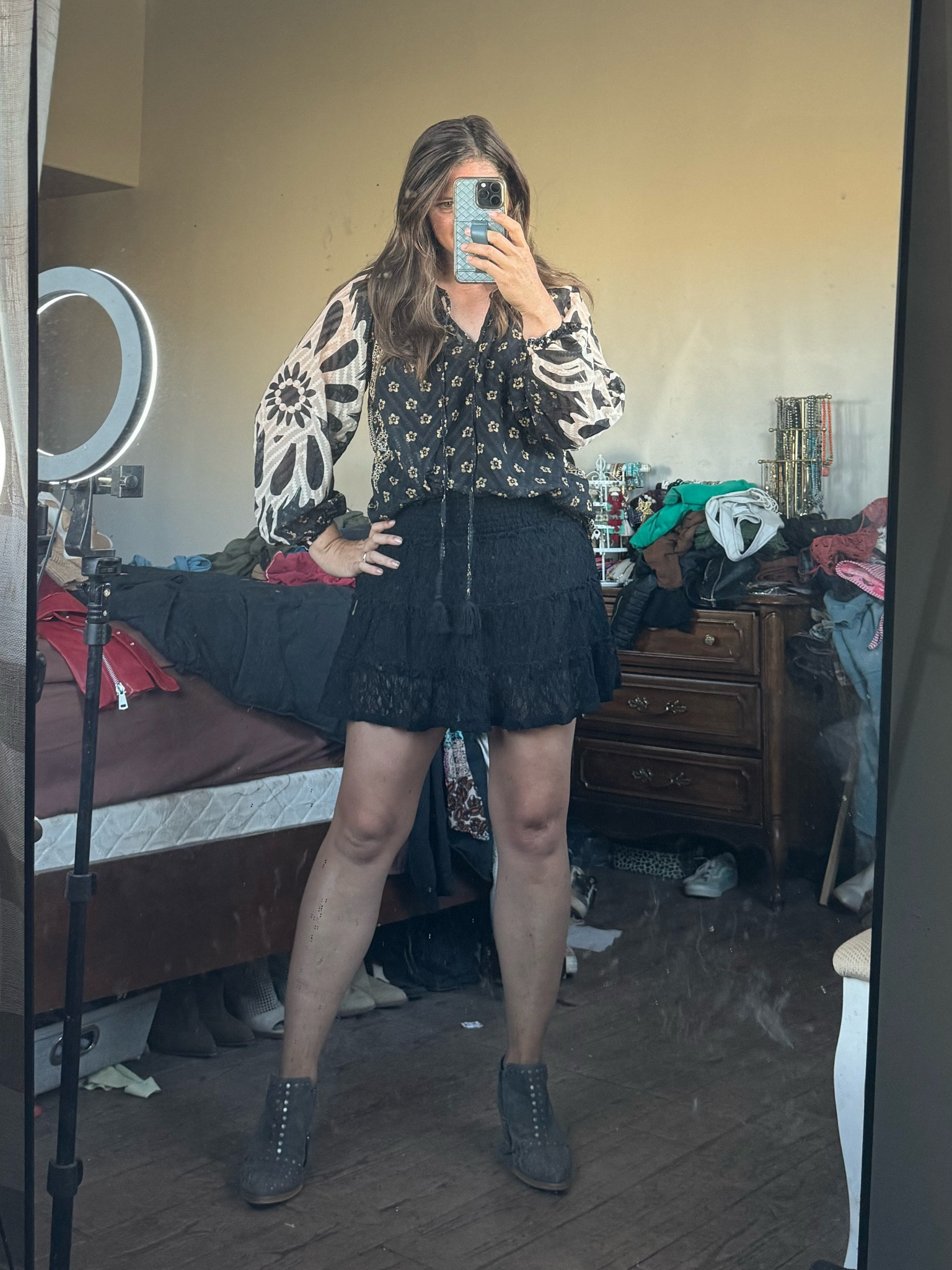 Everything I’m wearing fits tts. Top is lined with a tank underneath. Shorts underneath the skirt. 

Pink lily, fall clothes, fall style, fall outfit, fall fashion, petite style, petite fashion, skort, skort style

#LTKFindsUnder50 #LTKFallSale #LTKSeasonal