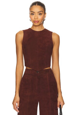 Sammy Suede Top in Burgundy | Revolve Clothing (Global)