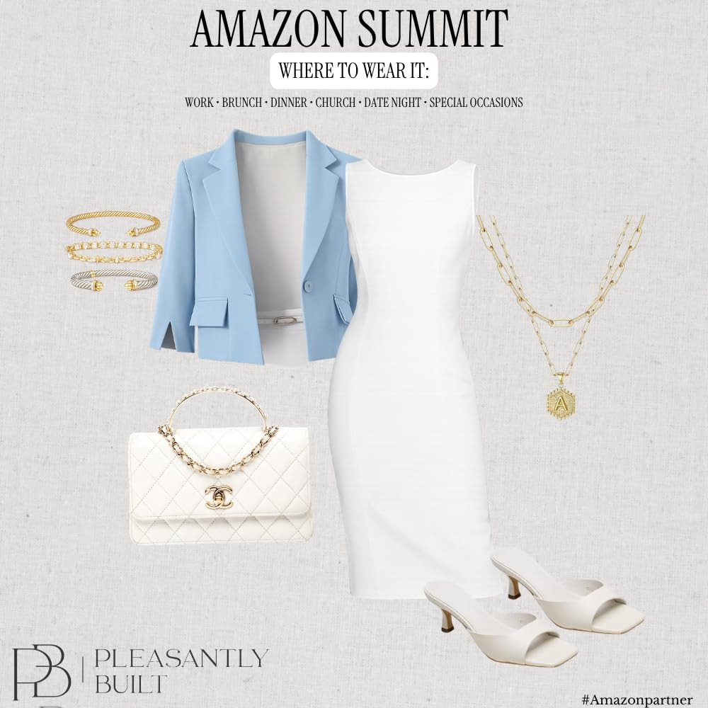 Polished and effortlessly chic 💙✨ This sleeveless sheath dress gets an easy style update with a cropped light blue blazer, comfortable slides, and a few simple accessories. A classic, versatile look that works beautifully for brunch, lunch dates, showers, travel, or a summer evening out!
#AmazonFashion #AmazonFinds #AmazonFashionFinds #WomensFashion #SheathDress #SleevelessDress #BlueBlazer #CroppedBlazer #LightBlueBlazer #SummerStyle #SummerOutfit #ElegantStyle #PolishedStyle #CasualChic #AffordableFashion #AmazonStyle #FashionFinds #OutfitInspiration #StyleInspo #SummerWardrobe #DressStyle #Accessories #LTKFinds #LTKFashion #ShopAmazon #pleasantlybuilt 

 #LTKootd #LTKWorkwear #LTKTravel