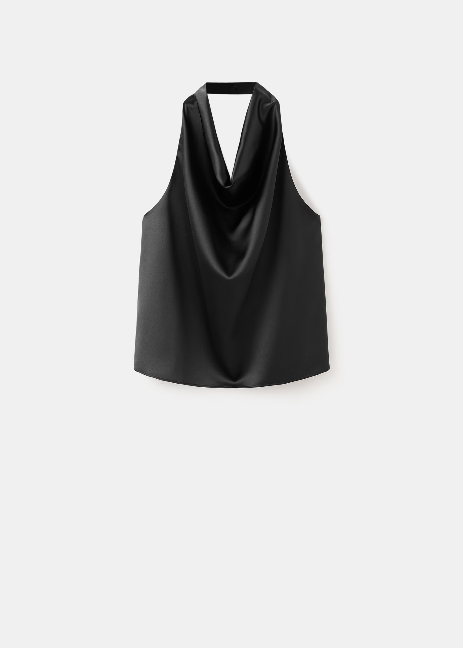 Draped neck satin top | MANGO (UK)
