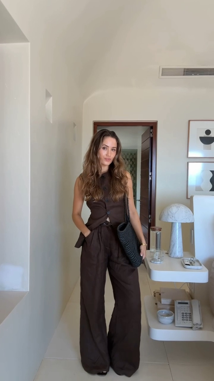 Gorgeous shades of chocolate brown in this tailored co ord from DISSH, perfect for summer holiday evenings (and the colour looks even better with a summer tan glow ☀️) gold earrings from Monday Swimwear

#LTKtravel #LTKstyletip #LTKspring