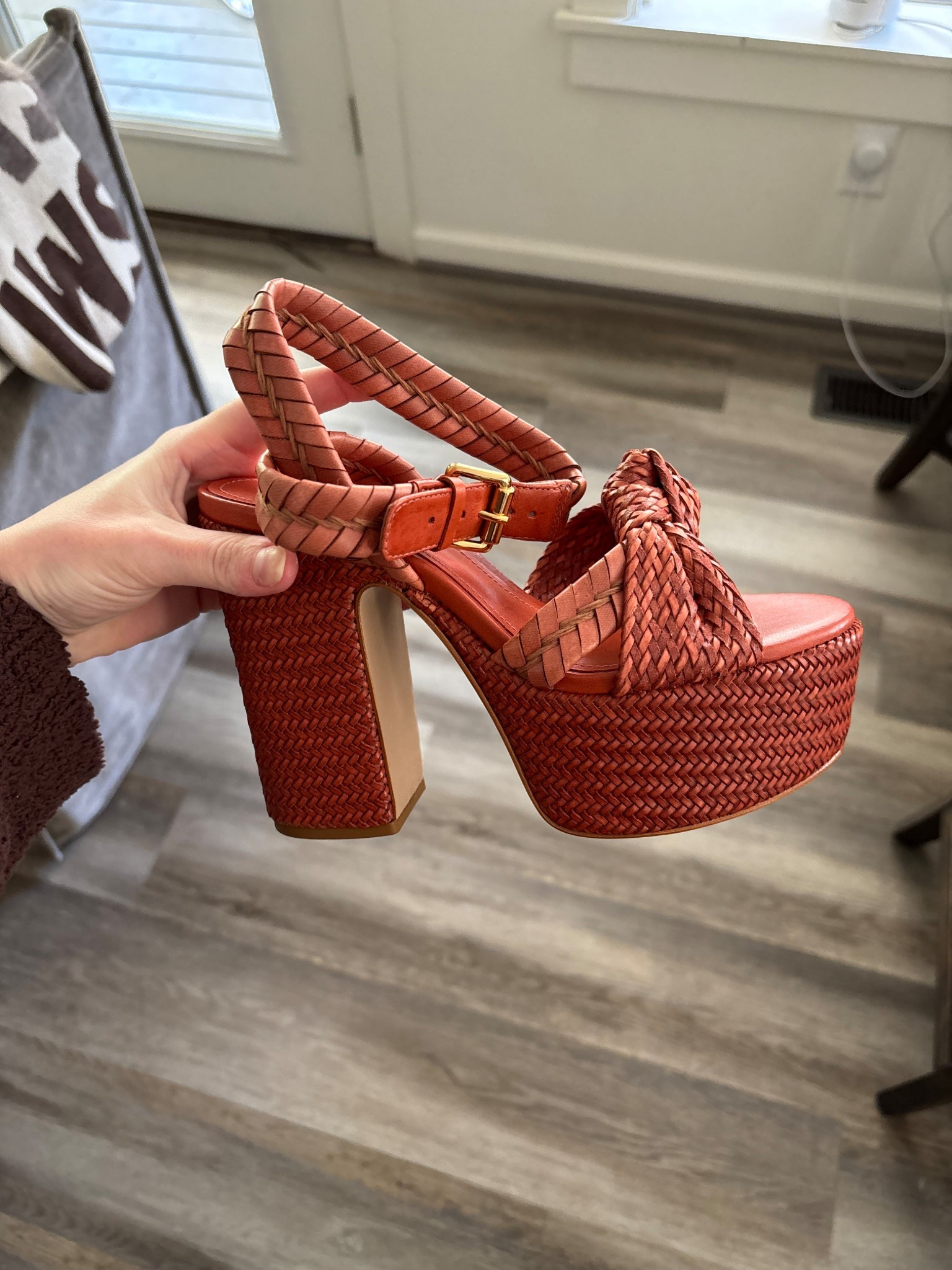 My heart skipped a beat when I saw these burnt orange platforms!! The perfect shoe for spring/summer. A little pricey but worth the money, these are so comfy and easy to walk in! Wearing size 6 TTS

#LTKU #LTKSeasonal #LTKShoeCrush
