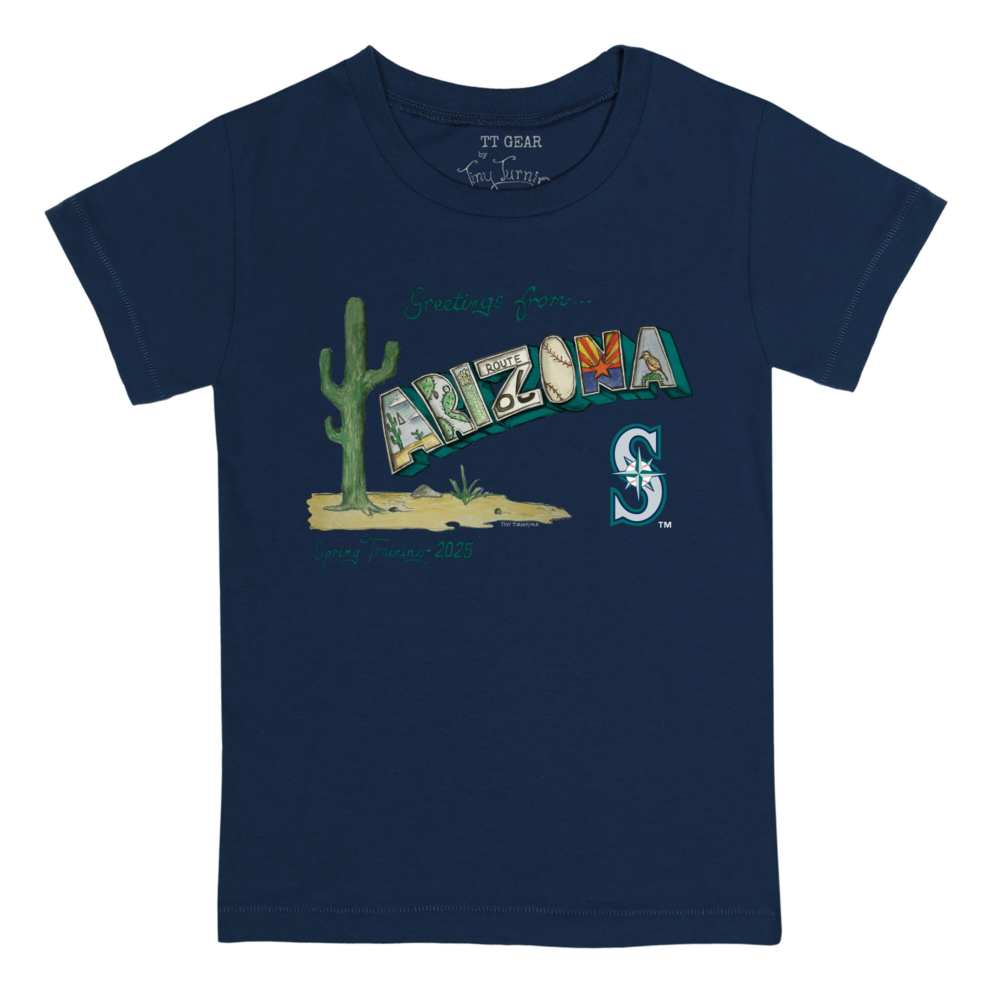 Youth Seattle Mariners Tiny Turnip Navy 2025 Spring Training Cactus League T-Shirt | MLB Shop